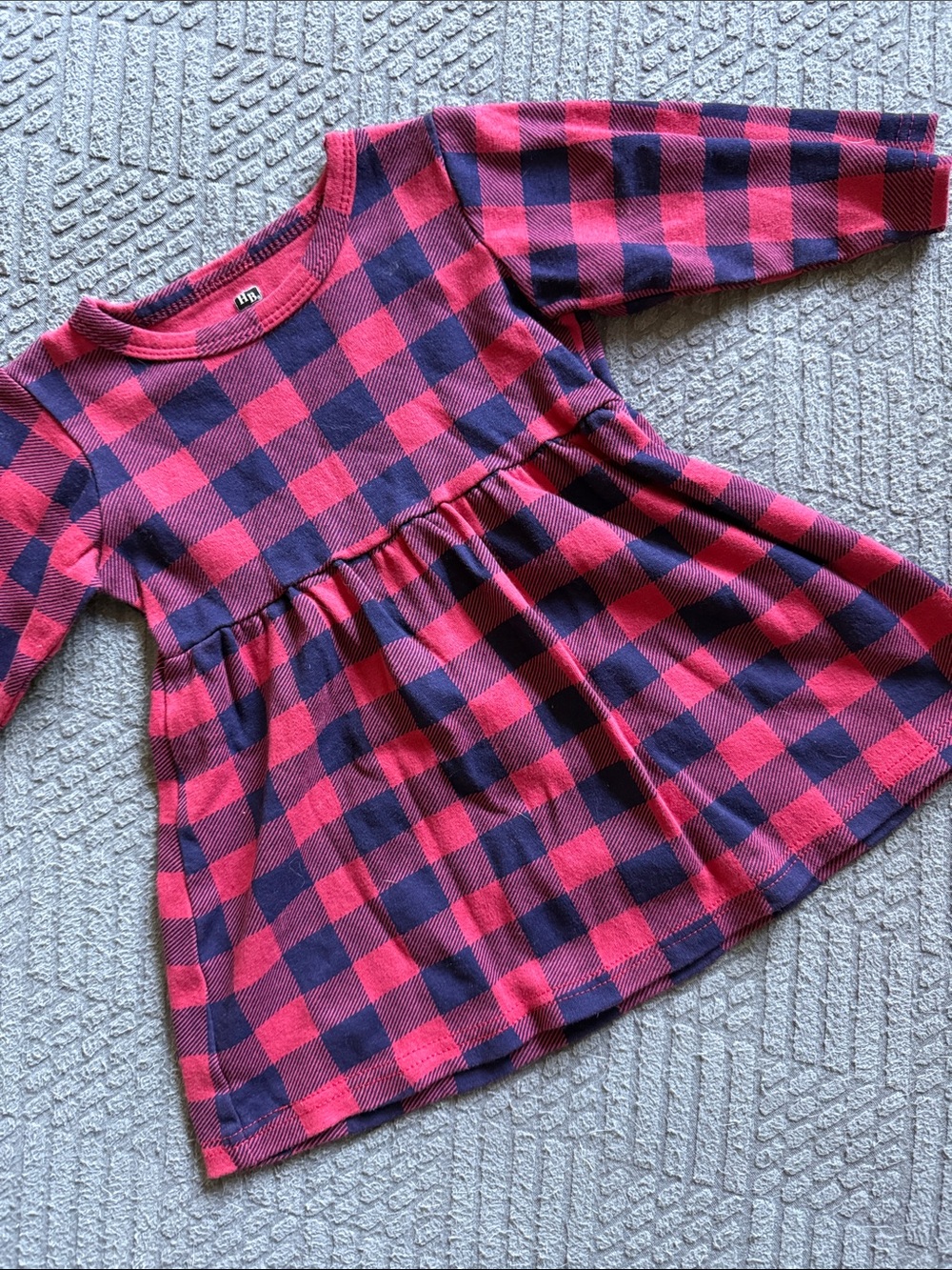 Kids Plaid Long-Sleeve Dress - Red and Black